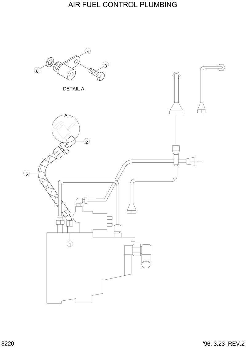 Схема запчастей Hyundai HL770 - AIR FUEL CONTROL PLUMBING 