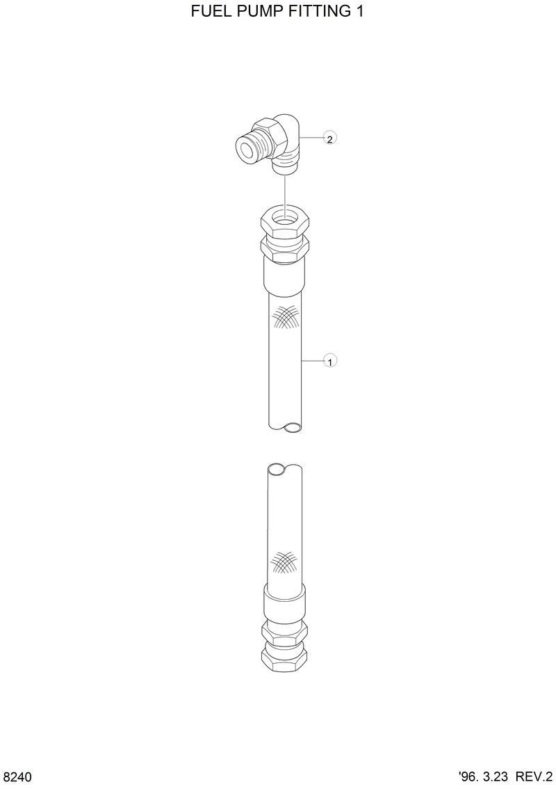 Схема запчастей Hyundai HL770 - FUEL PUMP FITTING 1 