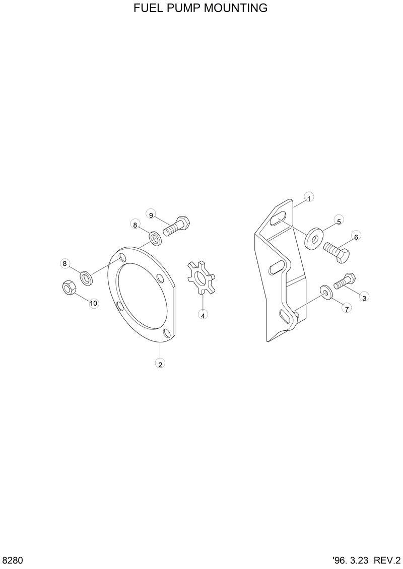 Схема запчастей Hyundai HL770 - FUEL PUMP MOUNTING 