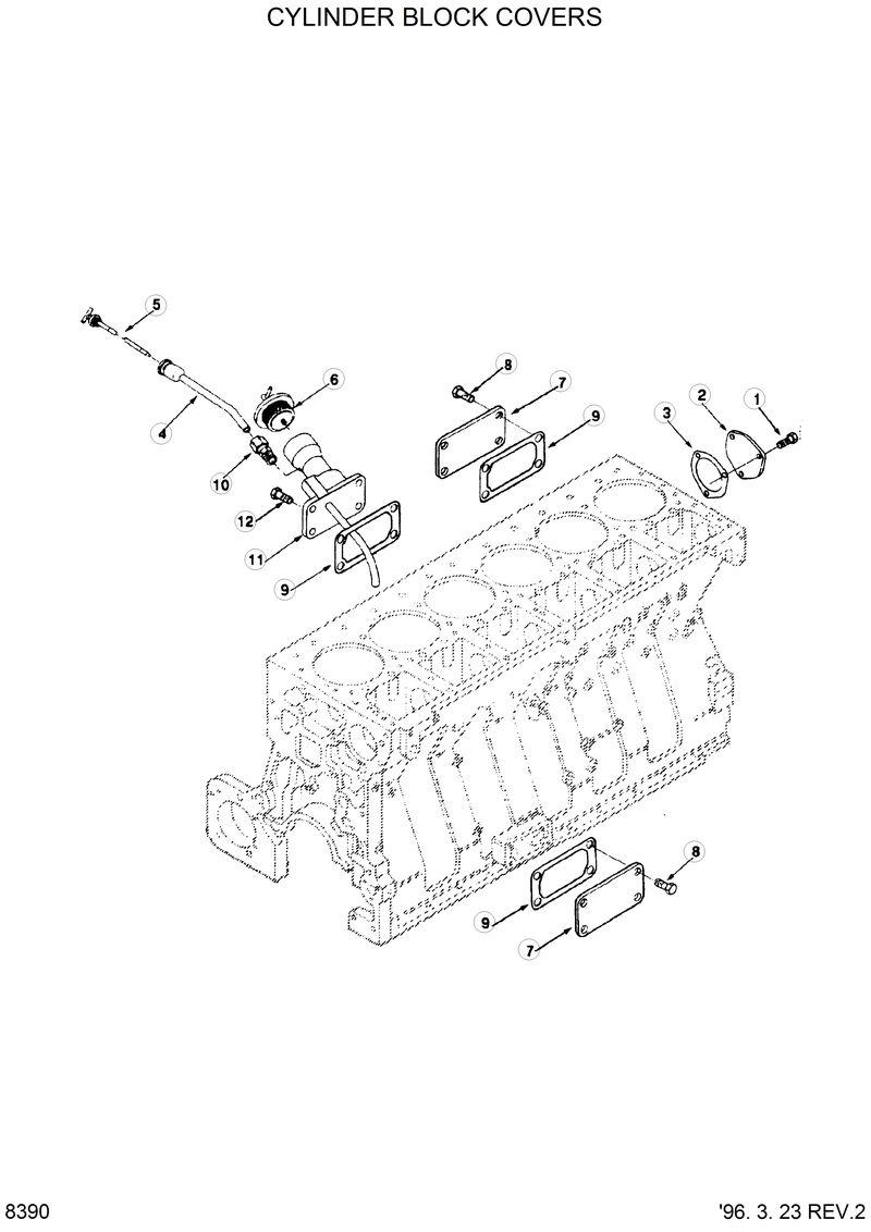 Схема запчастей Hyundai HL770 - CYLINDER BLOCK COVERS 