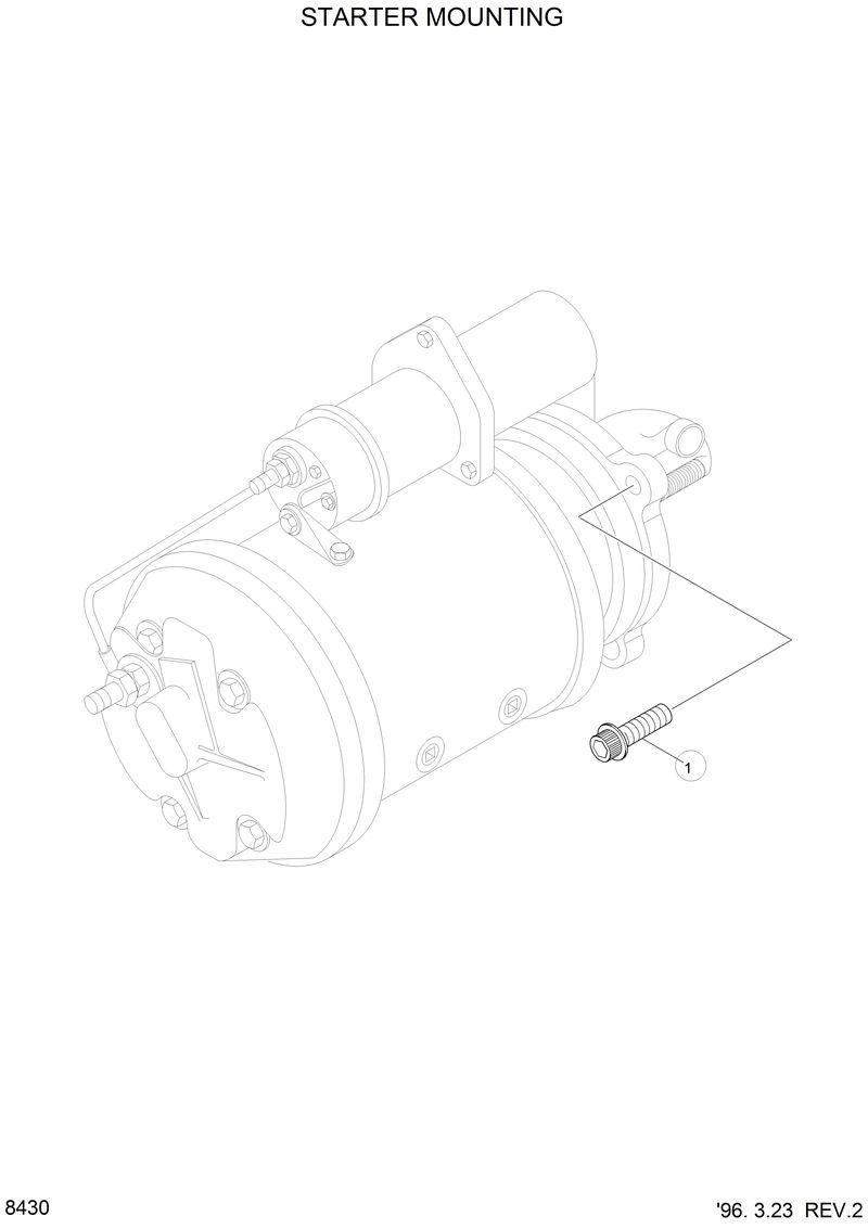 Схема запчастей Hyundai HL770 - STARTER MOUNTING 