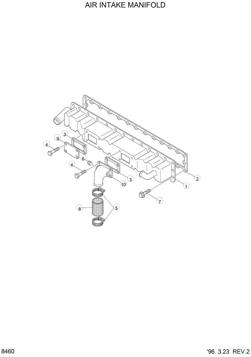 Схема запчастей Hyundai HL770 - AIR INTAKE MANIFOLD 