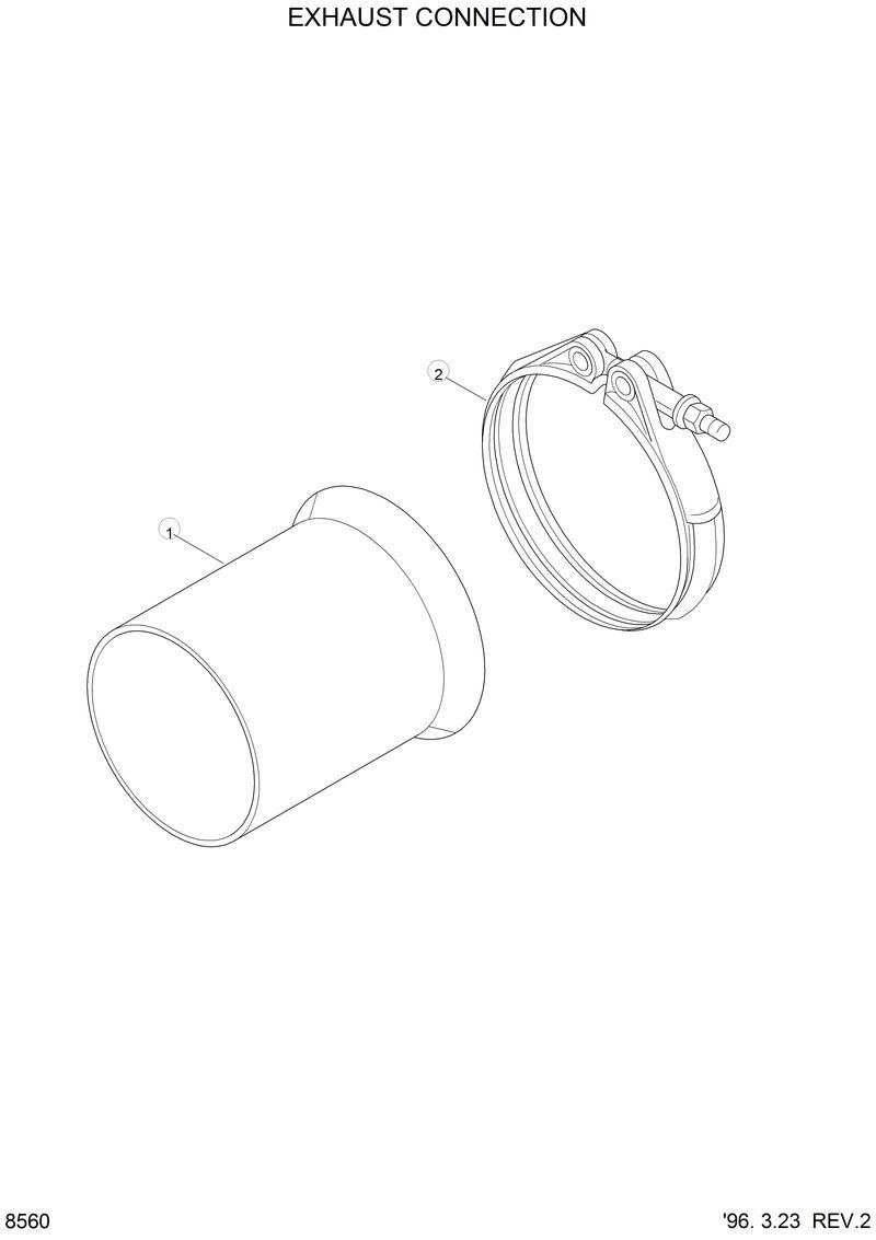 Схема запчастей Hyundai HL770 - EXHAUST CONNECTION 