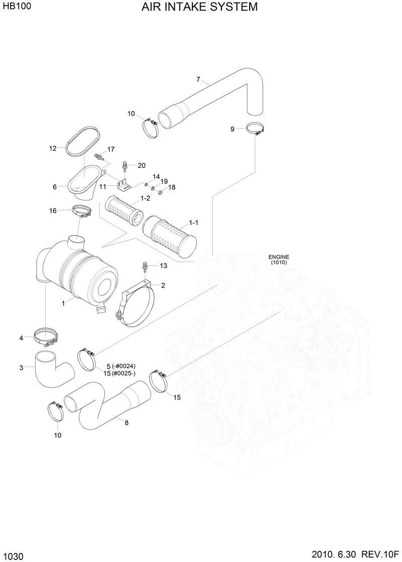 Схема запчастей Hyundai HB100 - AIR INTAKE SYSTEM 