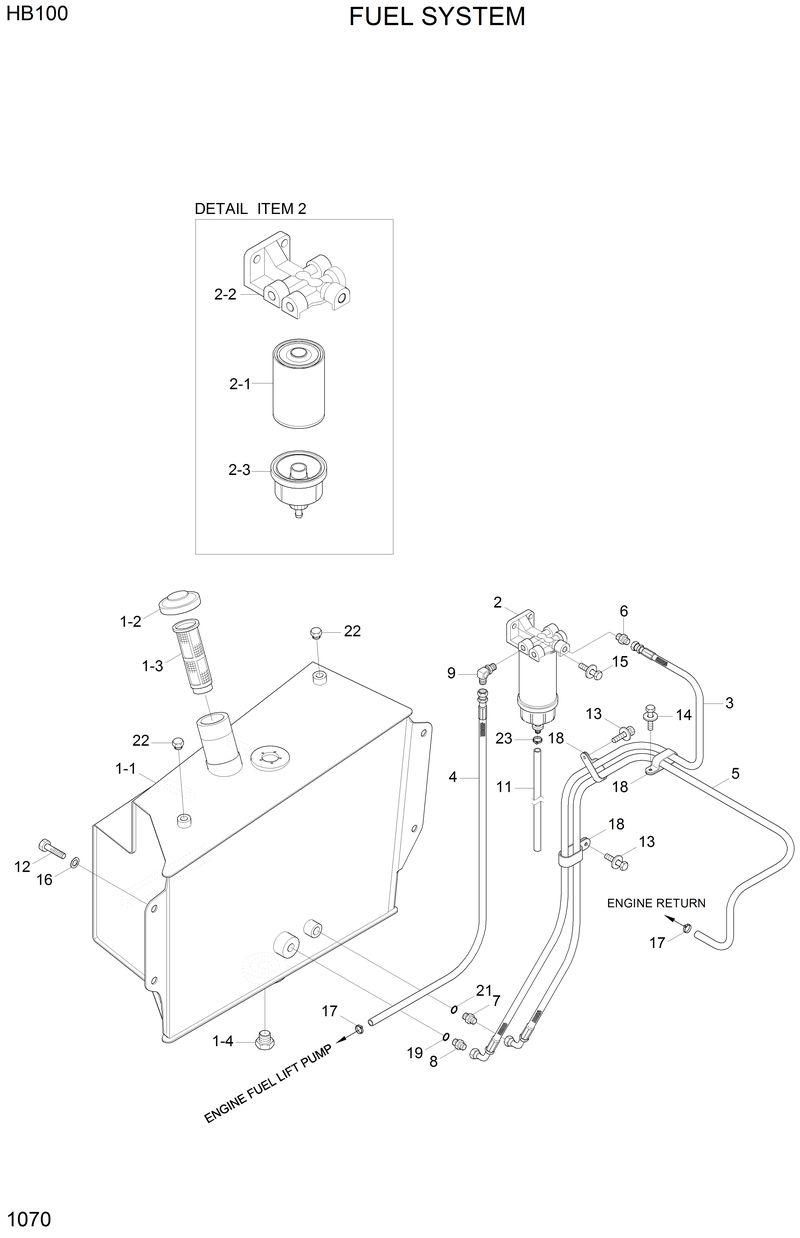 Схема запчастей Hyundai HB100 - FUEL SYSTEM 