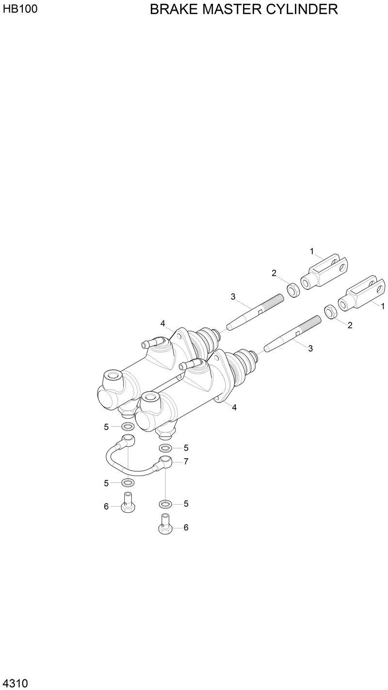 Схема запчастей Hyundai HB100 - BRAKE MASTER CYLINDER 