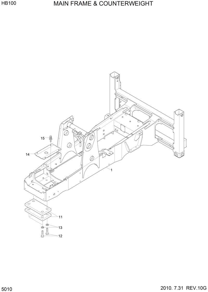 Схема запчастей Hyundai HB100 - MAIN FRAME &amp; COUNTERWEIGHT 