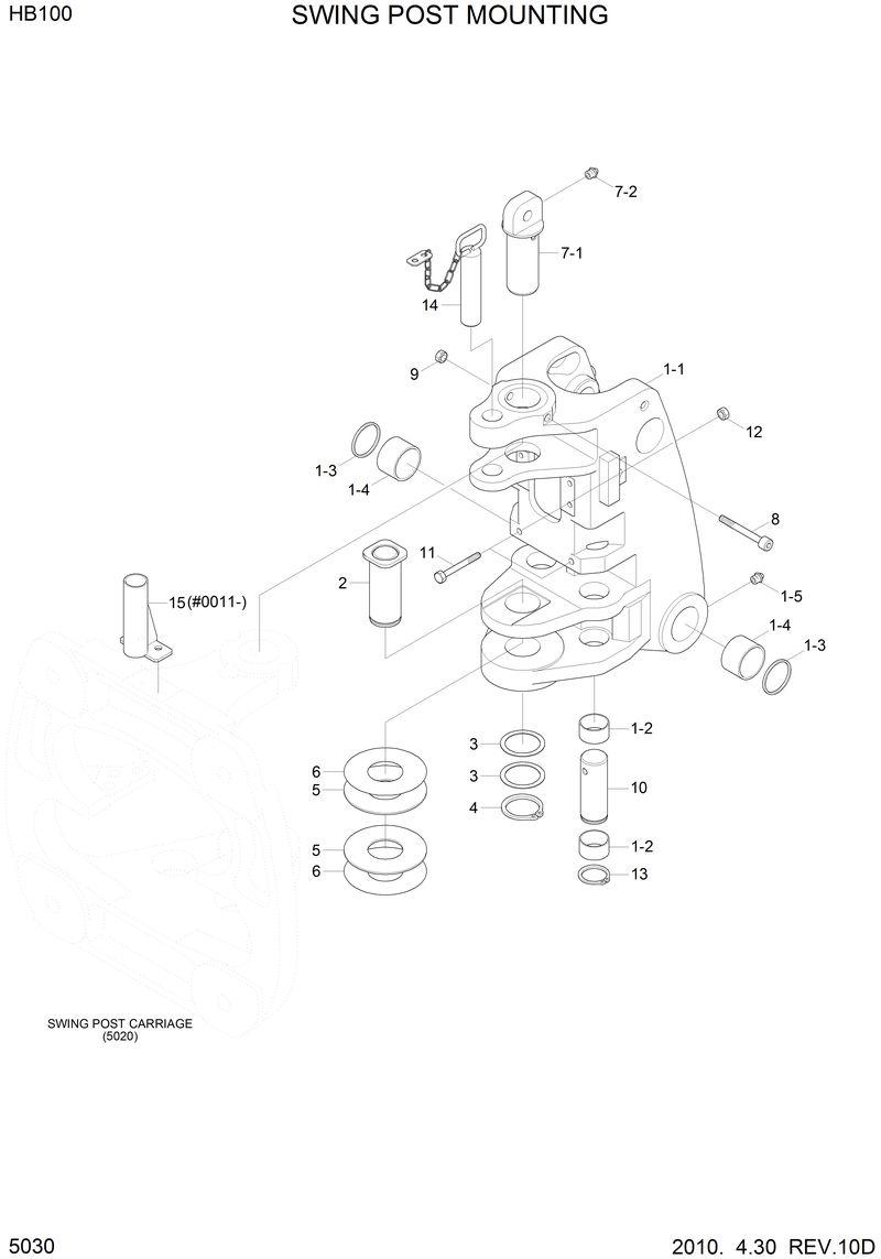 Схема запчастей Hyundai HB100 - SWING POST MOUNTING 