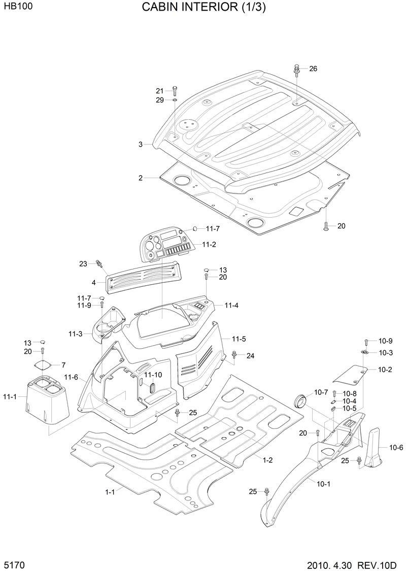 Схема запчастей Hyundai HB100 - CABIN INTERIOR(1/3) 