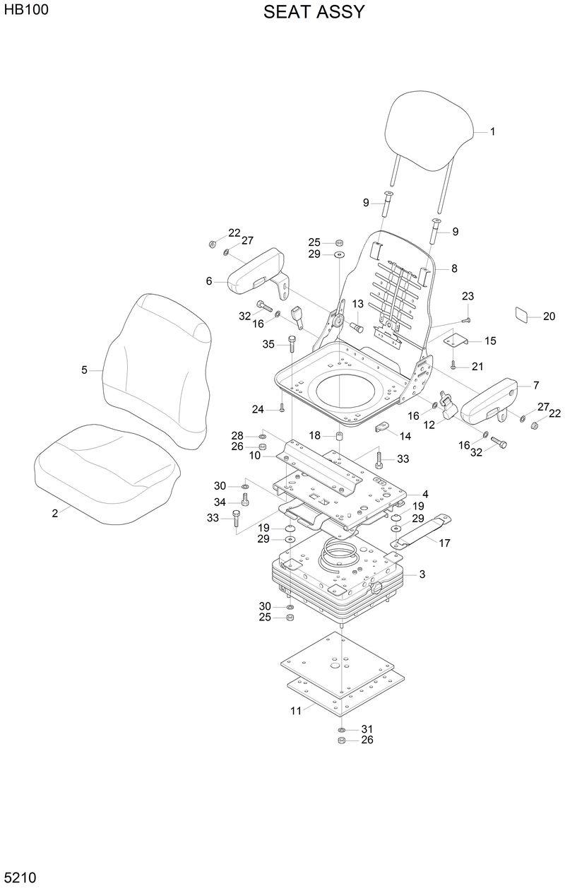 Схема запчастей Hyundai HB100 - SEAT ASSY 