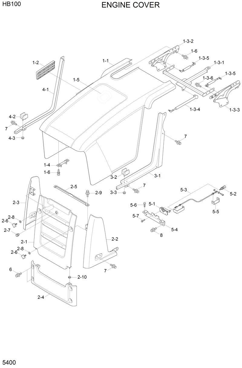 Схема запчастей Hyundai HB100 - ENGINE COVER 