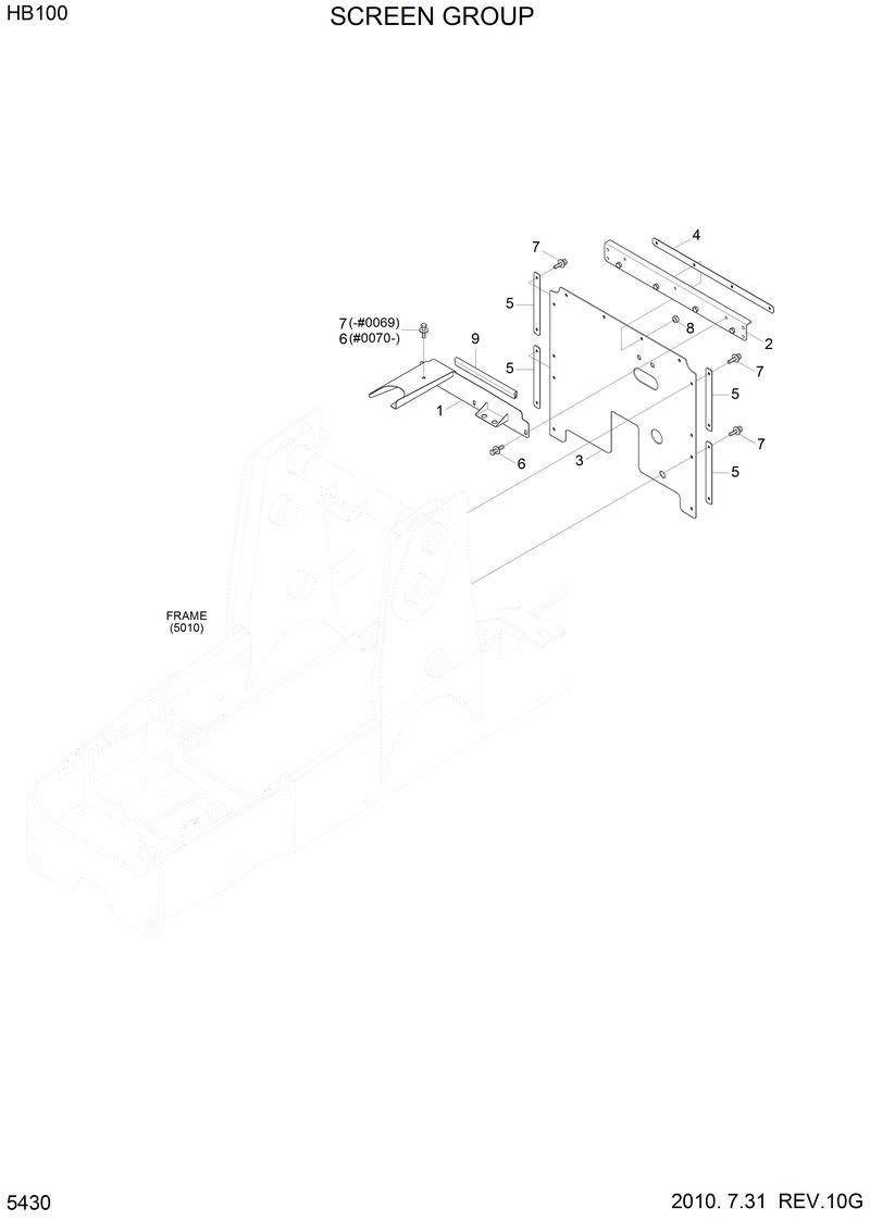 Схема запчастей Hyundai HB100 - SCREEN GROUP 