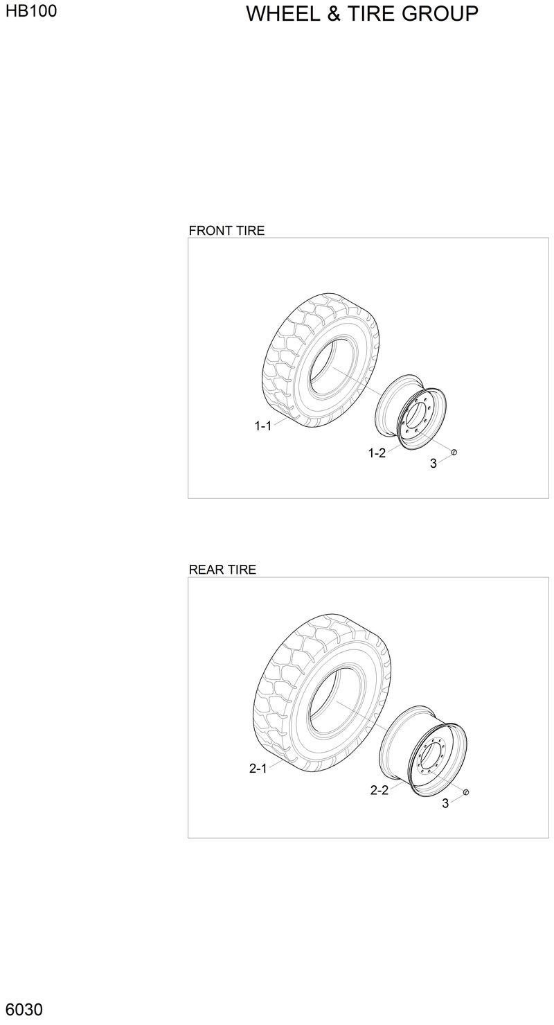 Схема запчастей Hyundai HB100 - WHEEL &amp; TIRE GROUP 