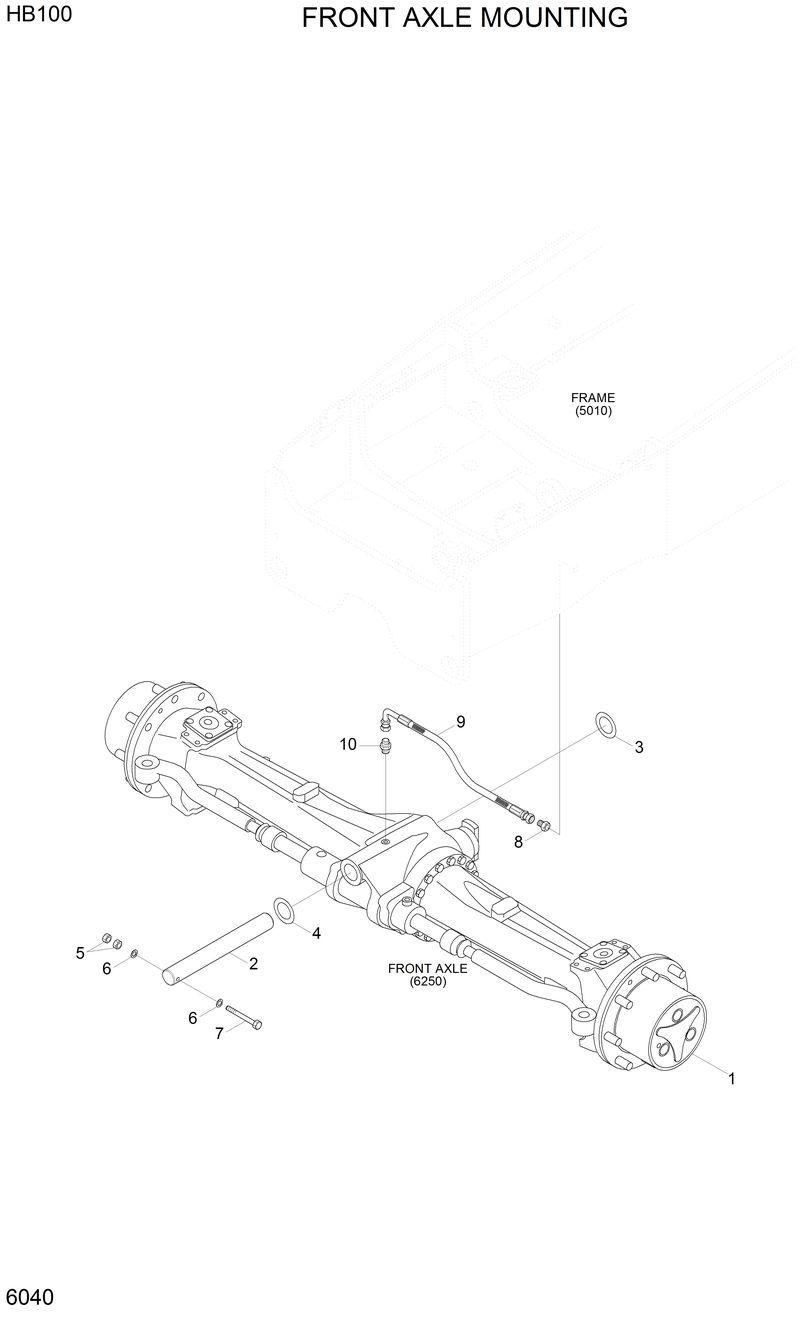 Схема запчастей Hyundai HB100 - FRONT AXLE MOUNTING 