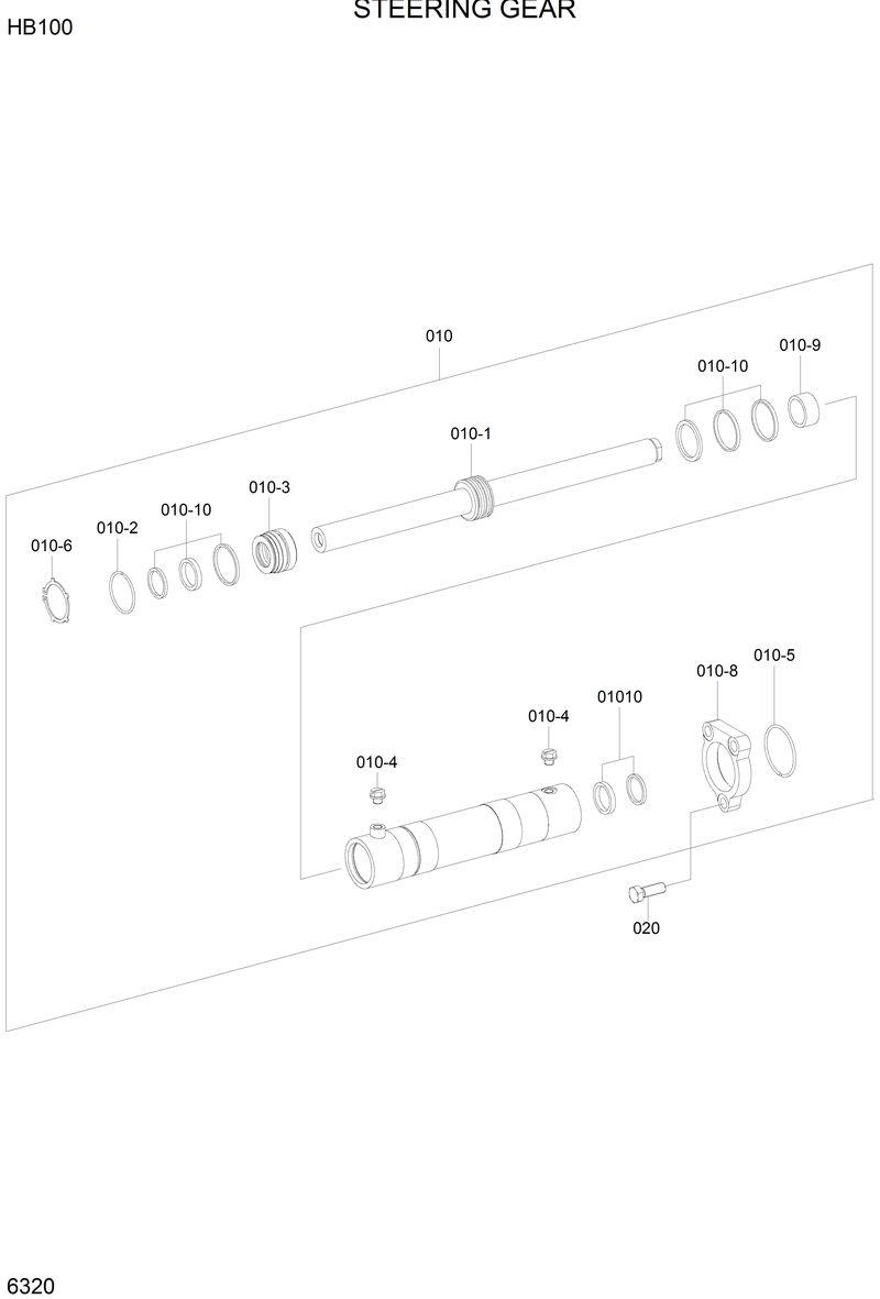 Схема запчастей Hyundai HB100 - STEERING GEAR 