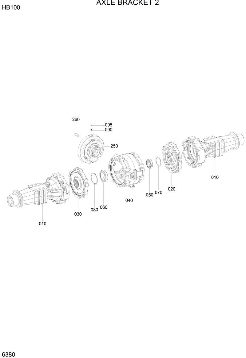 Схема запчастей Hyundai HB100 - AXLE BRACKET 2 