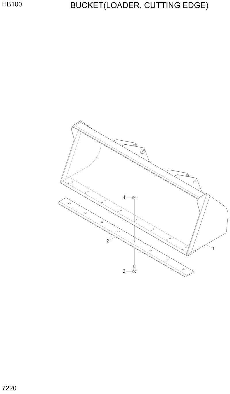 Схема запчастей Hyundai HB100 - BUCKET(LOADER, CUTTING EDGE) 