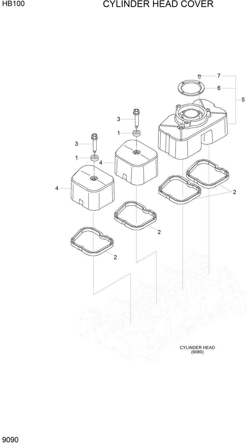 Схема запчастей Hyundai HB100 - CYLINDER HEAD COVERS 