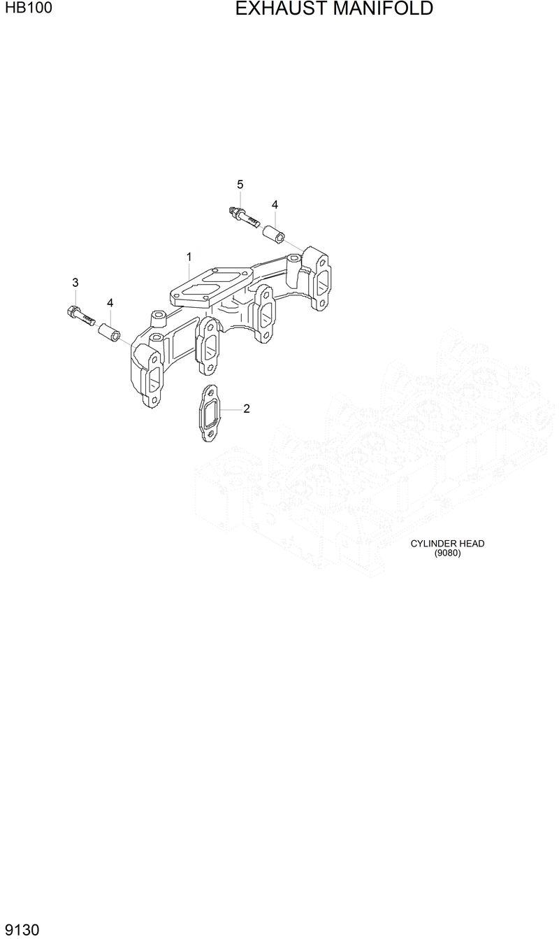 Схема запчастей Hyundai HB100 - EXHAUST MANIFOLD 