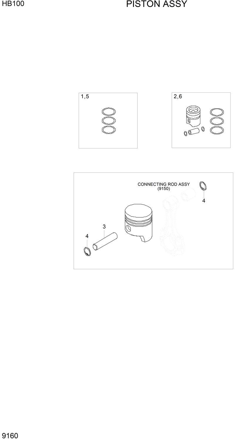 Схема запчастей Hyundai HB100 - PISTON ASSY 