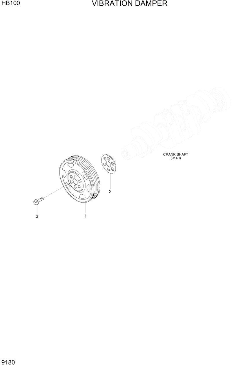 Схема запчастей Hyundai HB100 - VIBRATION DAMPER 