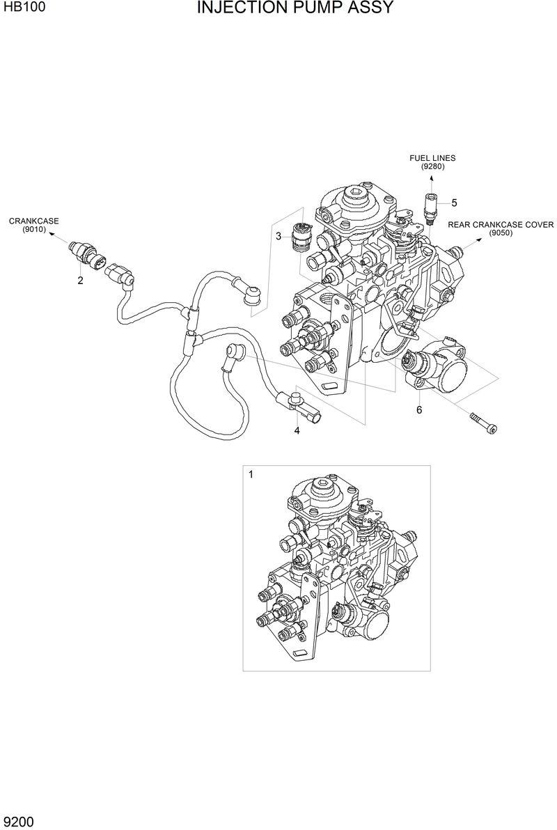 Схема запчастей Hyundai HB100 - INJECTION PUMP ASSY 