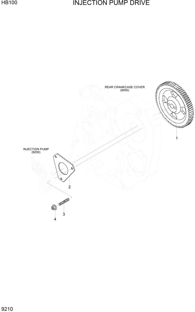 Схема запчастей Hyundai HB100 - INJECTION PUMP DRIVE 