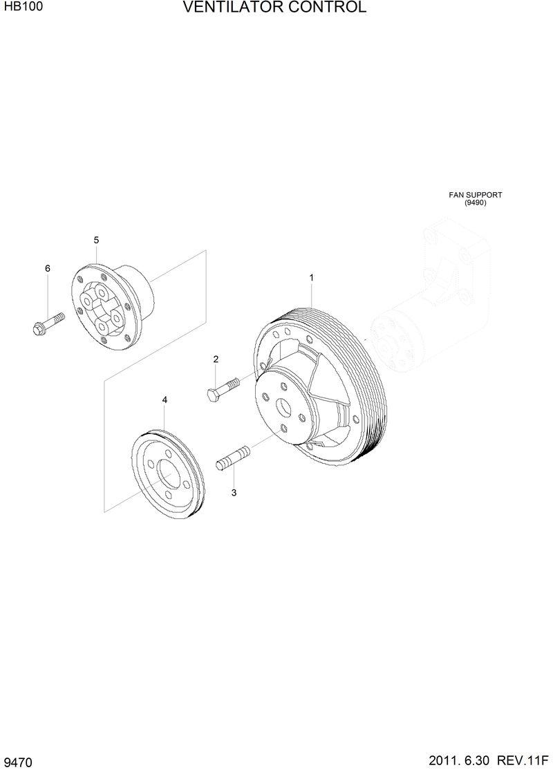 Схема запчастей Hyundai HB100 - VENTILATOR CONTROL 