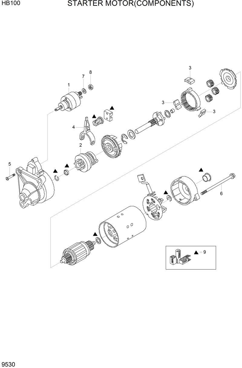 Схема запчастей Hyundai HB100 - STARTER MOTOR(COMPONENTS) 