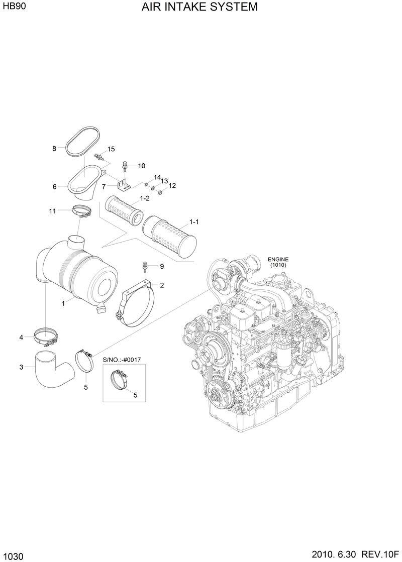 Схема запчастей Hyundai HB90 - AIR INTAKE SYSTEM 