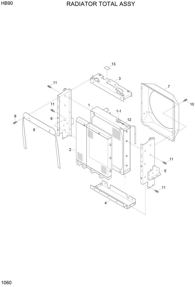 Схема запчастей Hyundai HB90 - RADIATOR TOTAL ASSY 