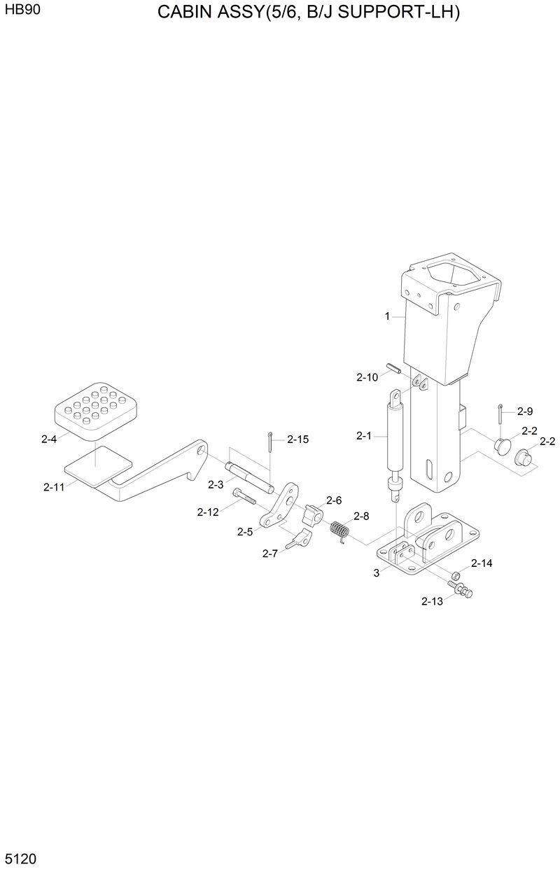 Схема запчастей Hyundai HB90 - CABIN ASSY(5/6, B/J SUPPORT-LH) 