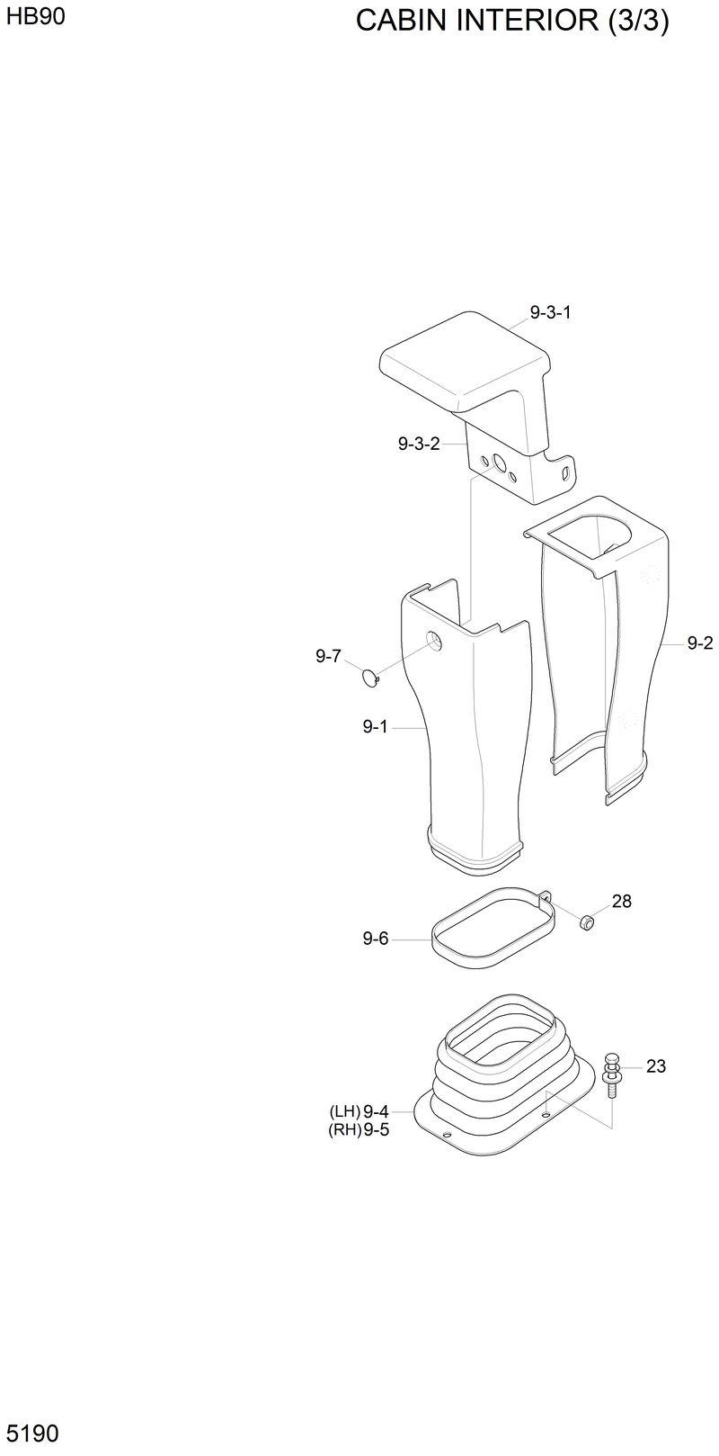 Схема запчастей Hyundai HB90 - CABIN INTERIOR(3/3) 