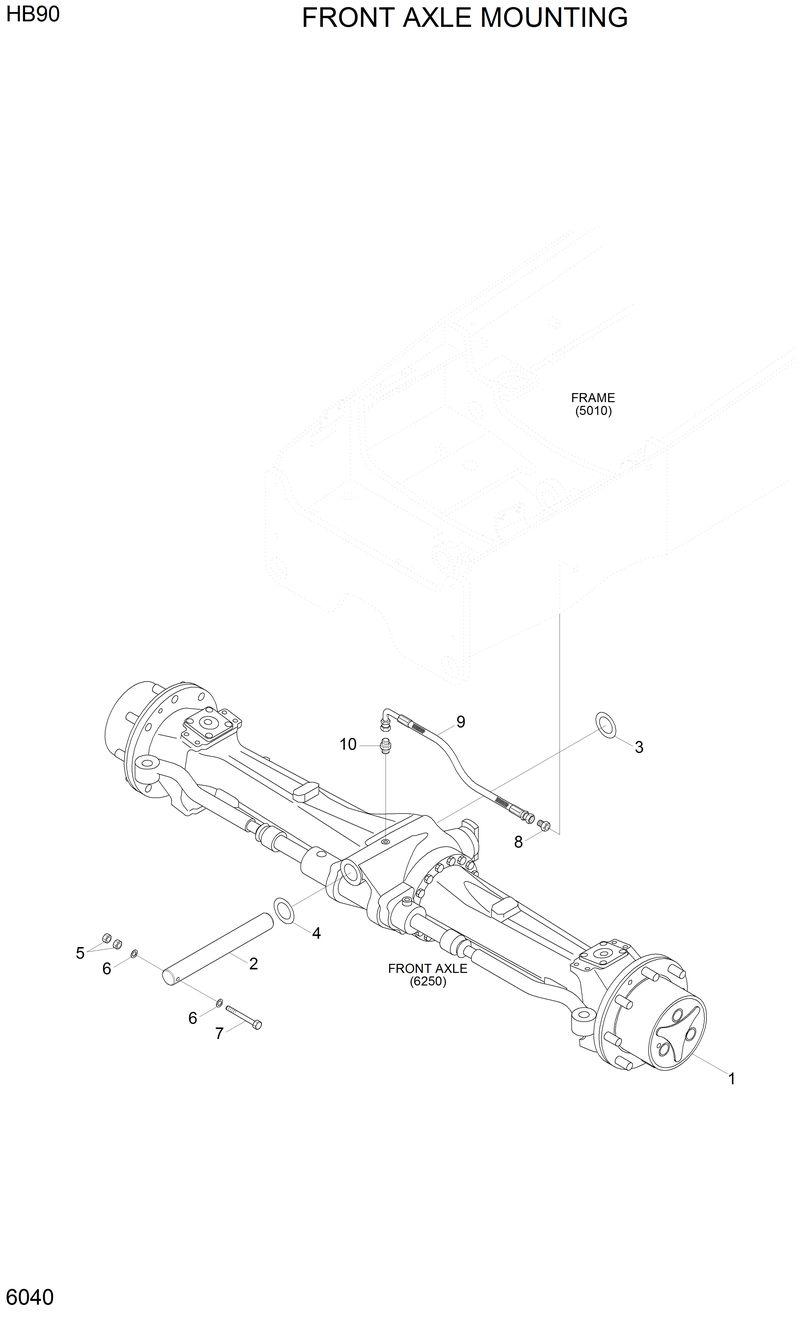 Схема запчастей Hyundai HB90 - FRONT AXLE MOUNTING 