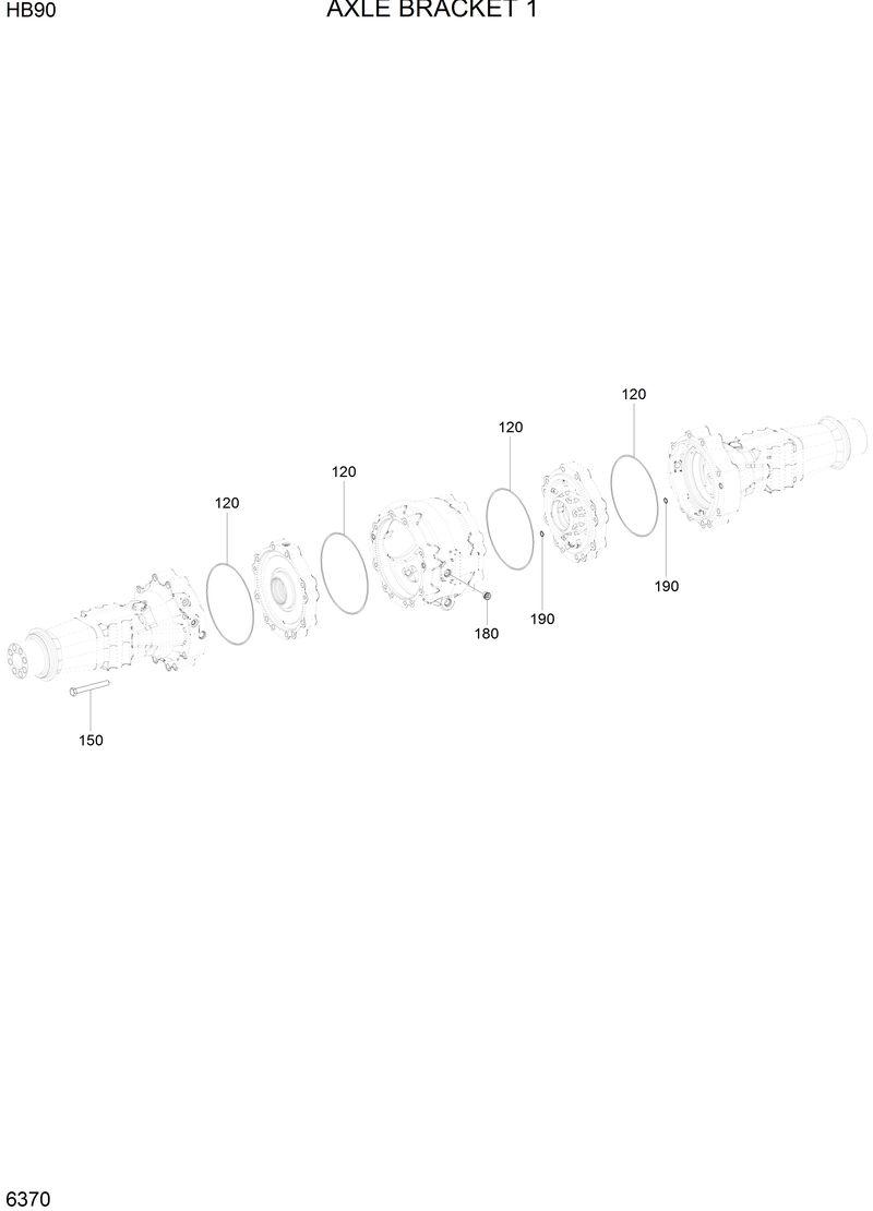 Схема запчастей Hyundai HB90 - AXLE BRACKET 1 