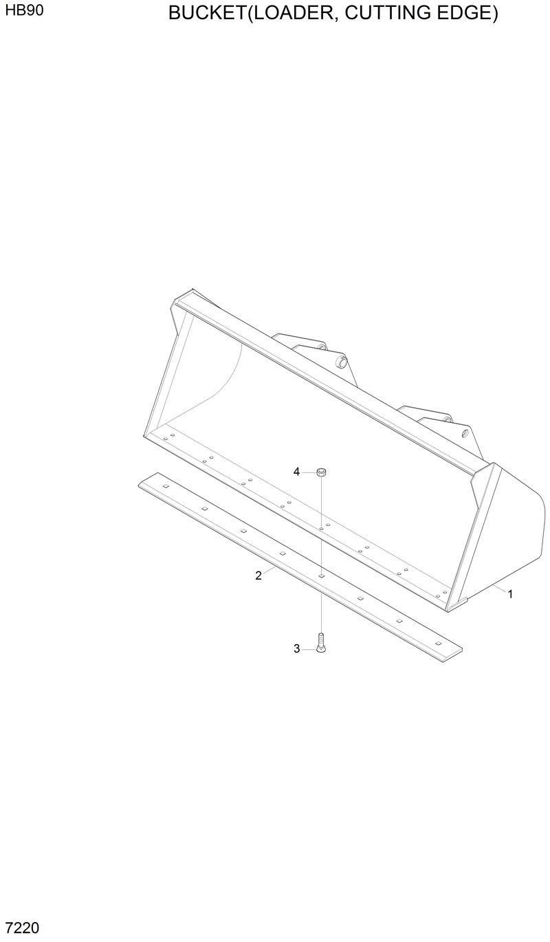 Схема запчастей Hyundai HB90 - BUCKET(LOADER, CUTTING EDGE) 