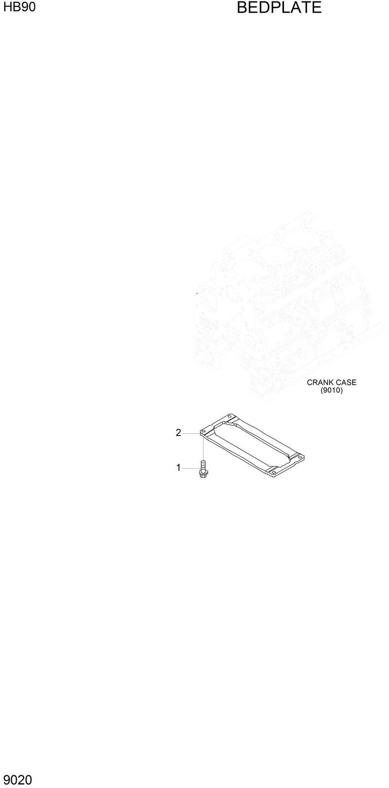 Схема запчастей Hyundai HB90 - BEDPLATE 