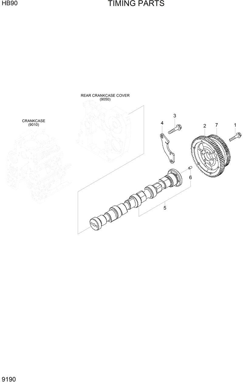 Схема запчастей Hyundai HB90 - TIMING PARTS 