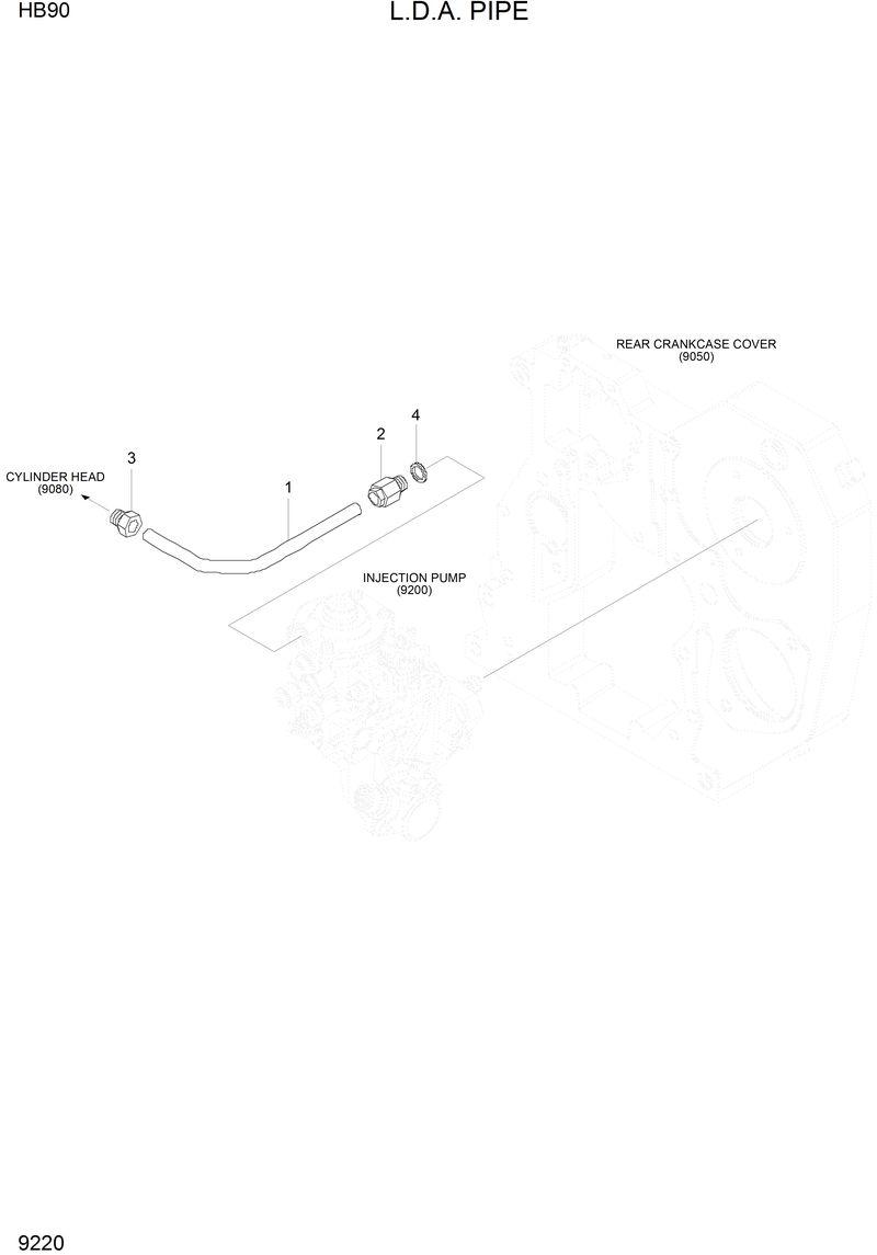 Схема запчастей Hyundai HB90 - L.D.A PIPE 