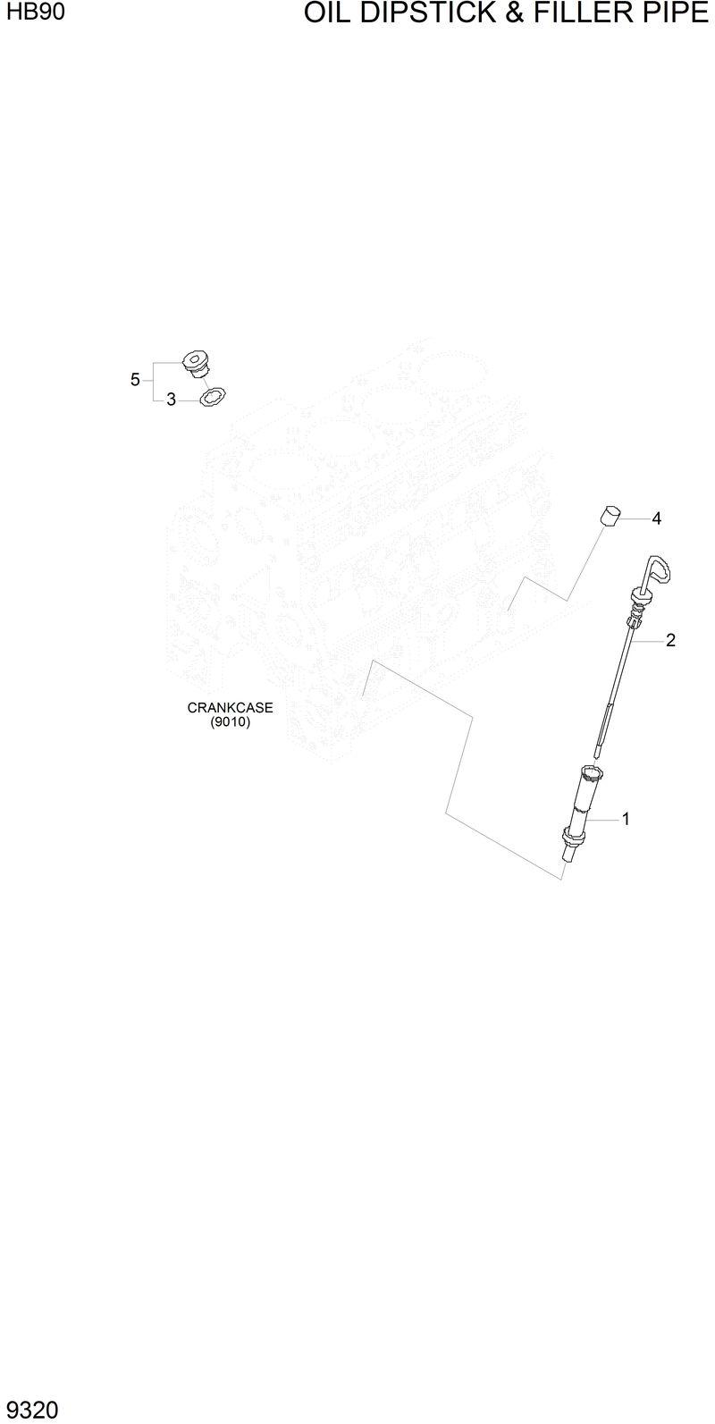 Схема запчастей Hyundai HB90 - OIL DIPSTICK &amp; FILLER PIPE 
