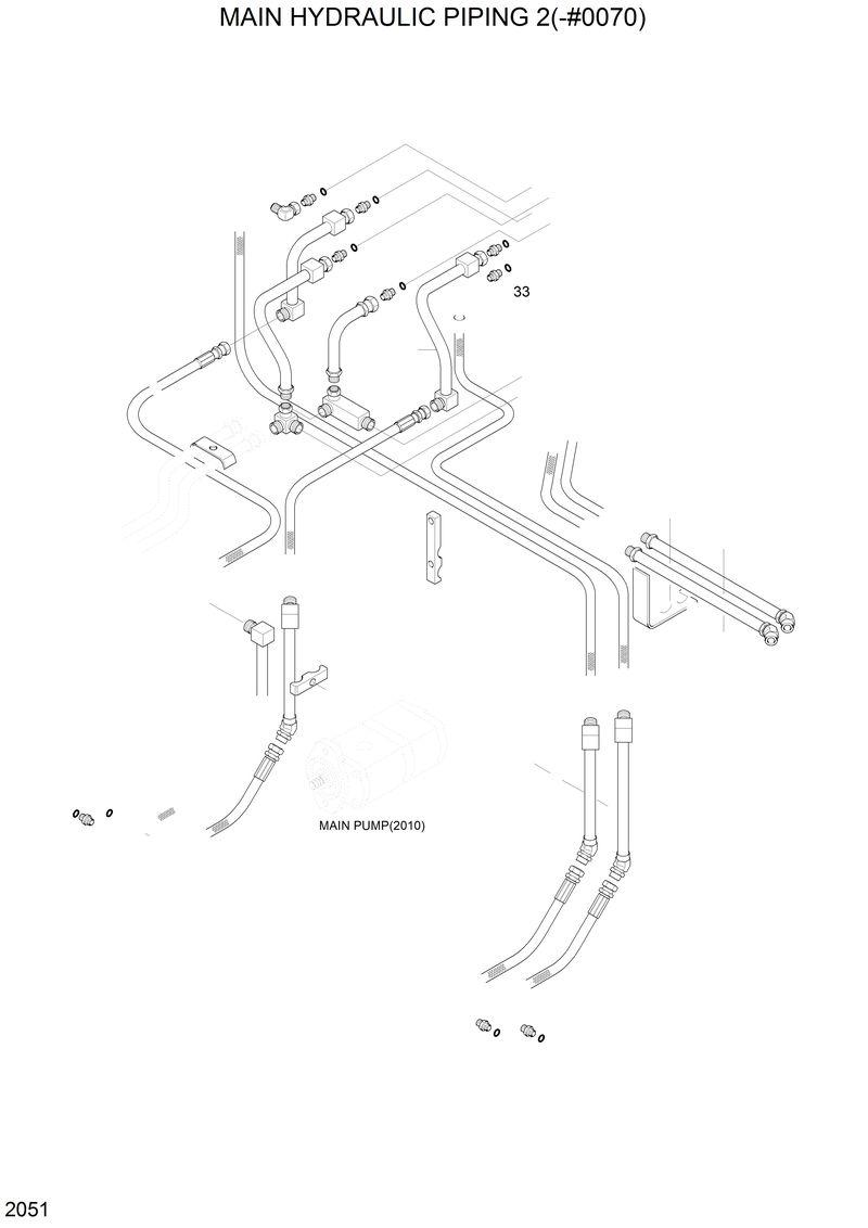 Схема запчастей Hyundai H70 - MAIN HYDRAULIC PIPING 2(-#0070) 