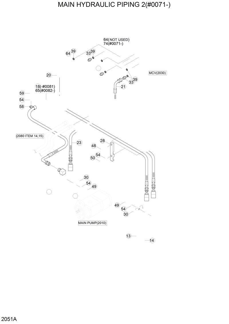 Схема запчастей Hyundai H70 - MAIN HYDRAULIC PIPING 2(#0071-) 