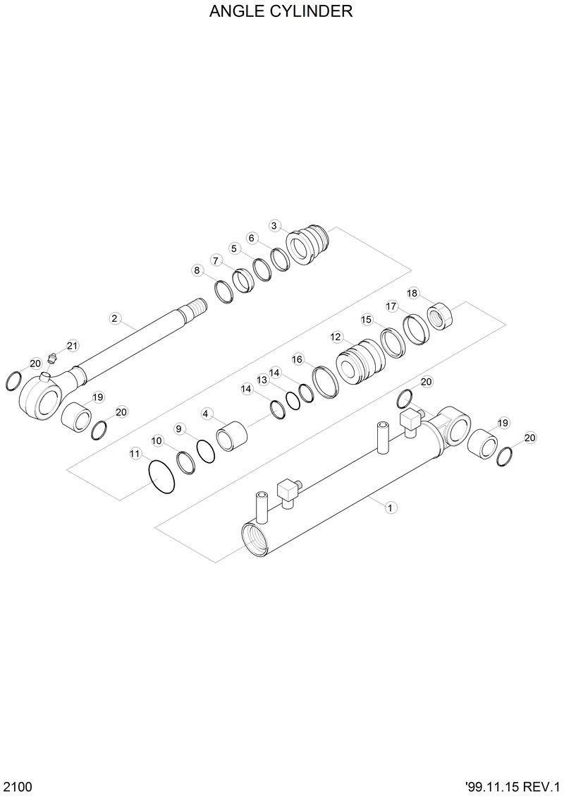 Схема запчастей Hyundai H70 - ANGLE CYLINDER 