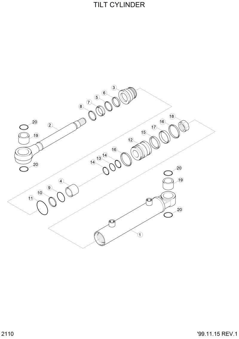 Схема запчастей Hyundai H70 - TILT CYLINDER 