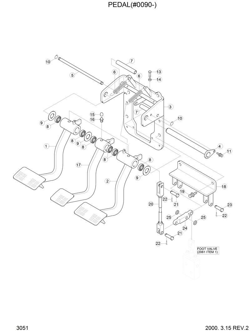 Схема запчастей Hyundai H70 - PEDAL(#0090-) 