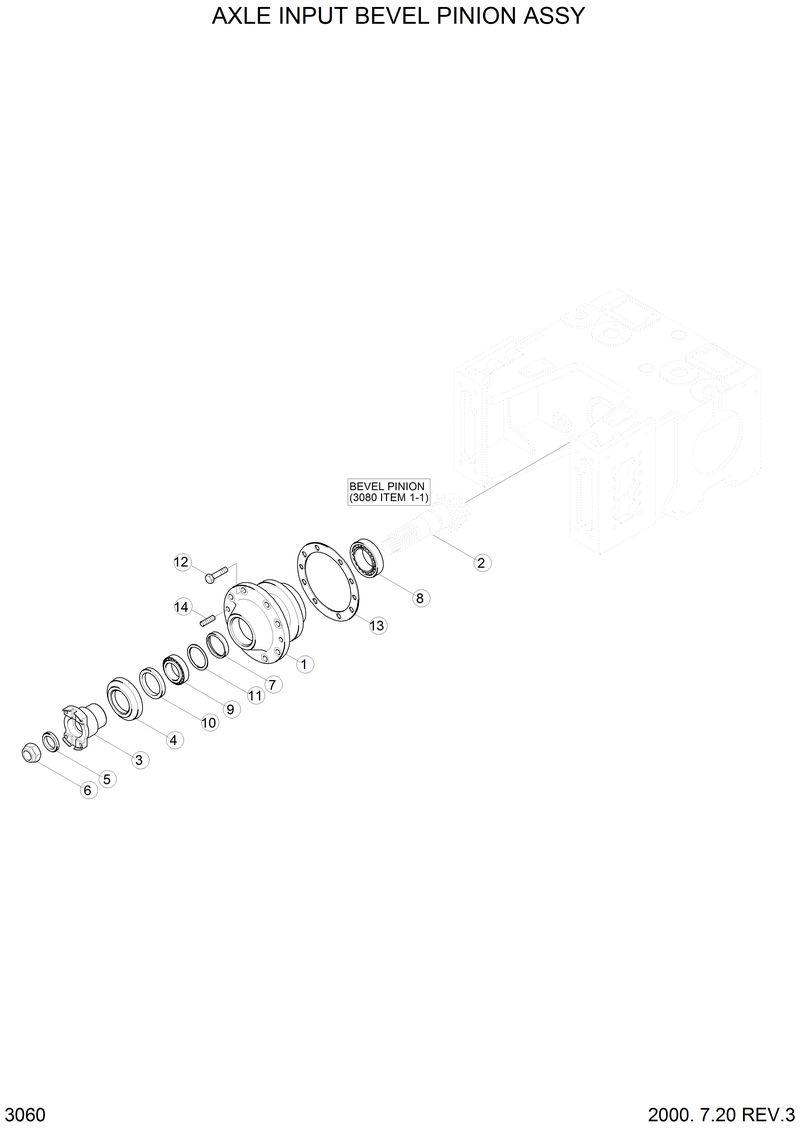 Схема запчастей Hyundai H70 - AXLE INPUT BEVEL PINION ASSY 