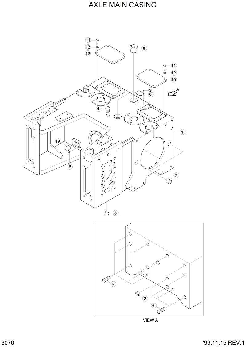 Схема запчастей Hyundai H70 - AXLE MAIN CASING 