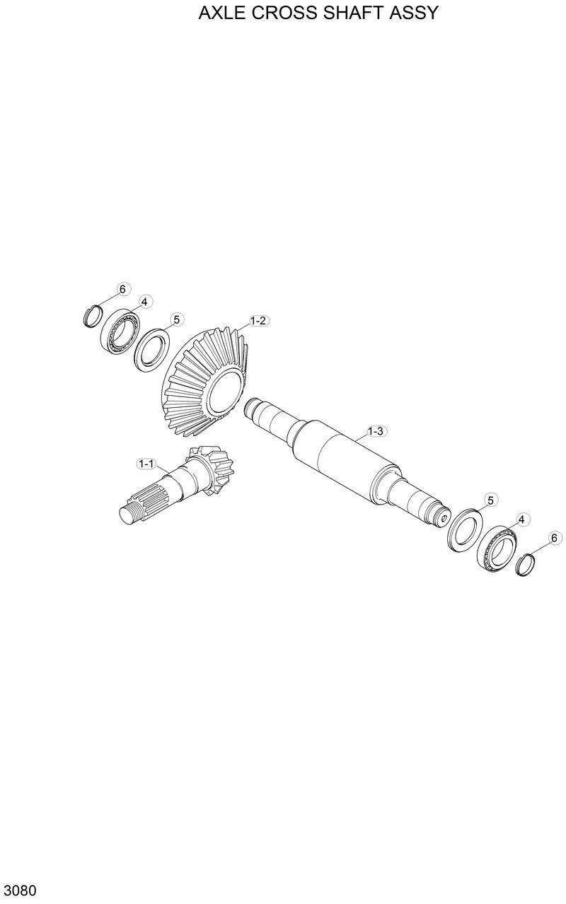 Схема запчастей Hyundai H70 - AXLE CROSS SHAFT ASSY 