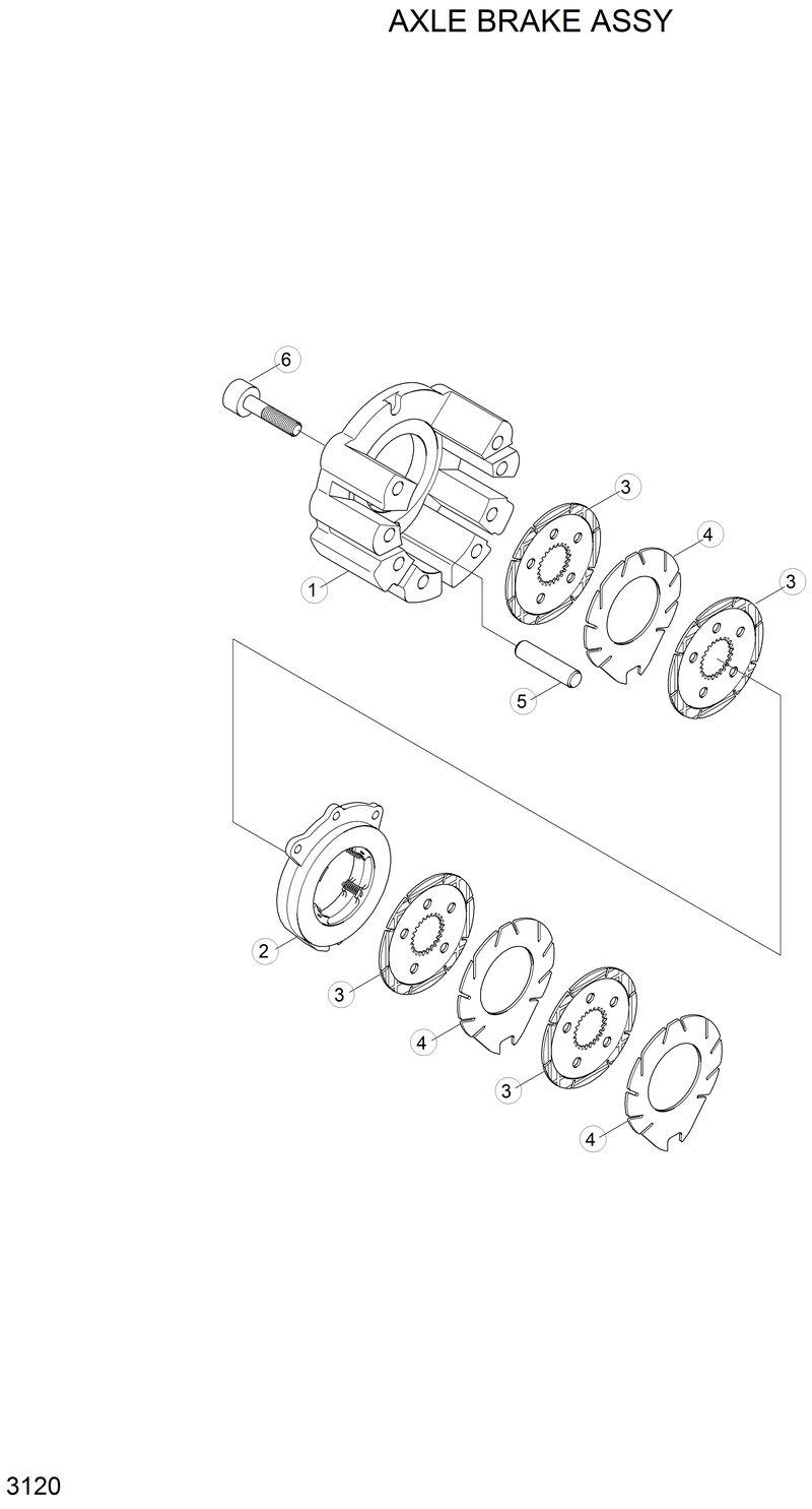 Схема запчастей Hyundai H70 - AXLE BRAKE ASSY 