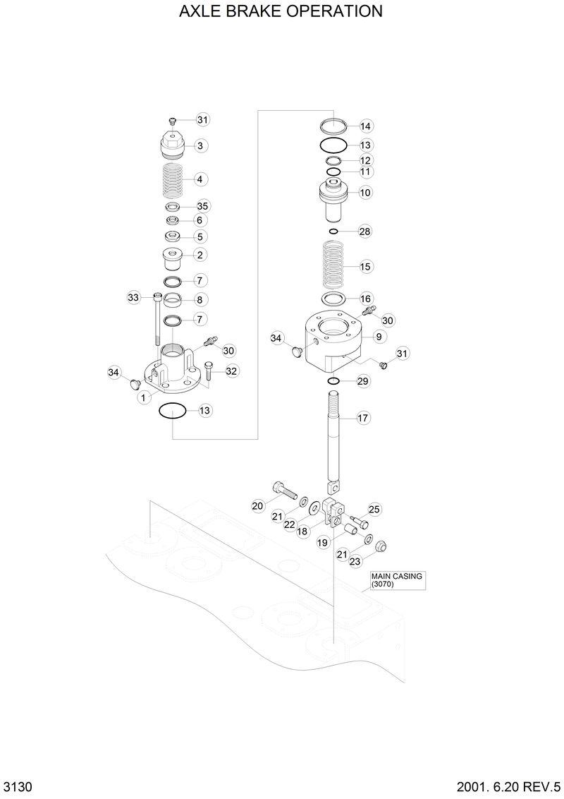 Схема запчастей Hyundai H70 - AXLE BRAKE OPERATION 